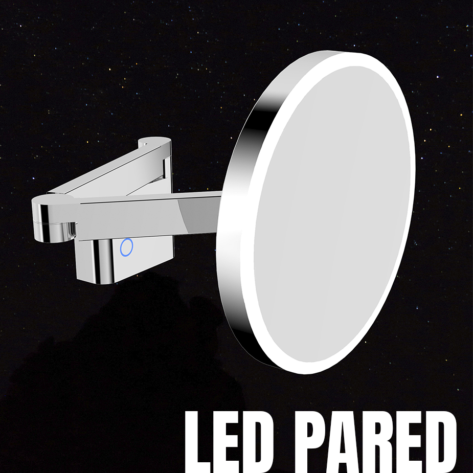 Espejos de aumento de pared con luz led para hoteles