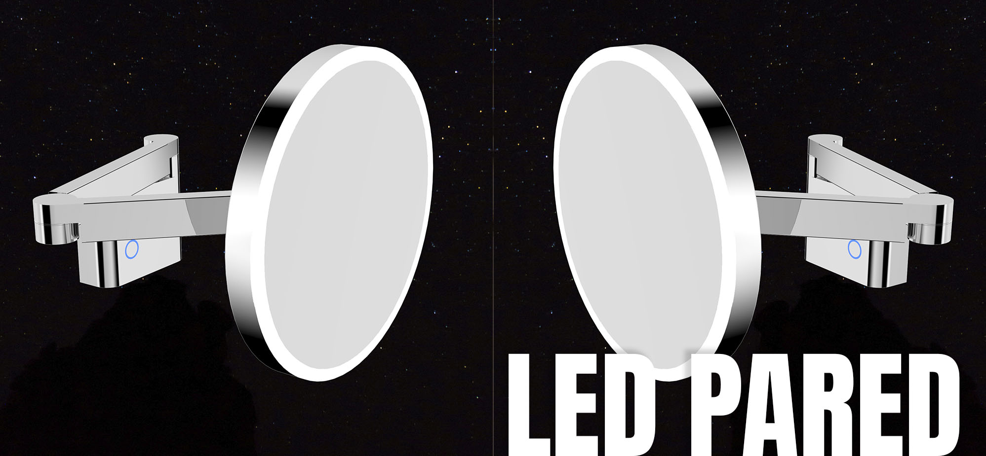 Espejos de aumento de pared con luz led para hoteles