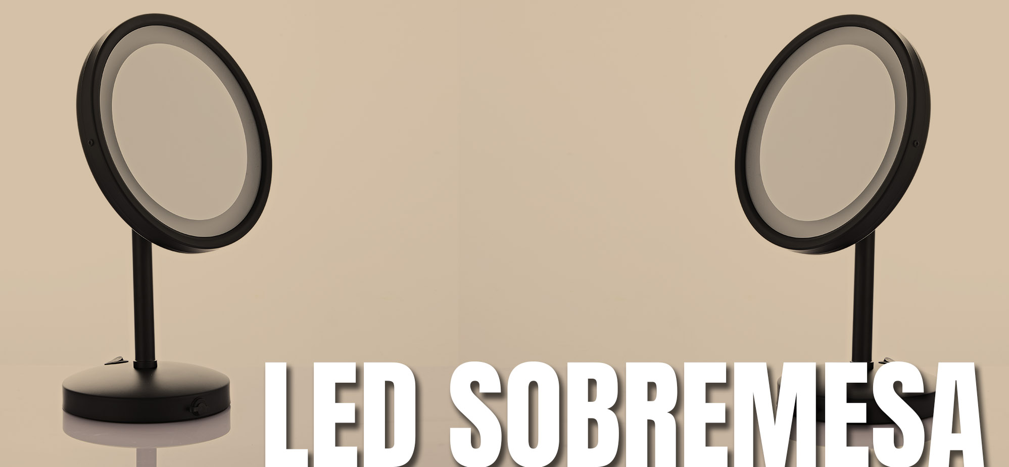 Espejos de aumento con luz led de sobremesa para hoteles