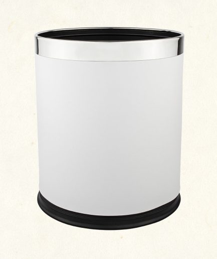 501210 | Papelera metalica doble cuerpo con aro extraible y forro vinilo - Blanco