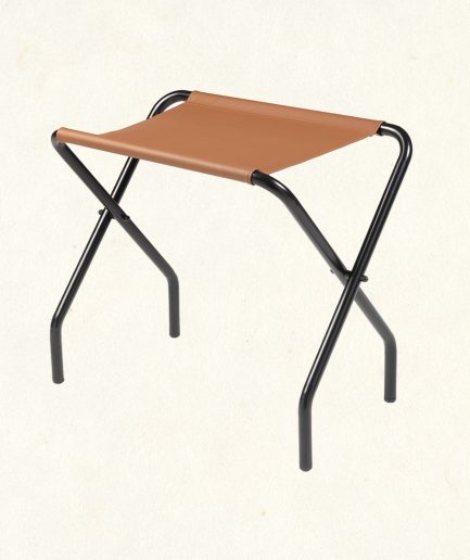 504024 + 504024-PC | Reposamaletas SUSAN - estructura en negro y polipiel camel