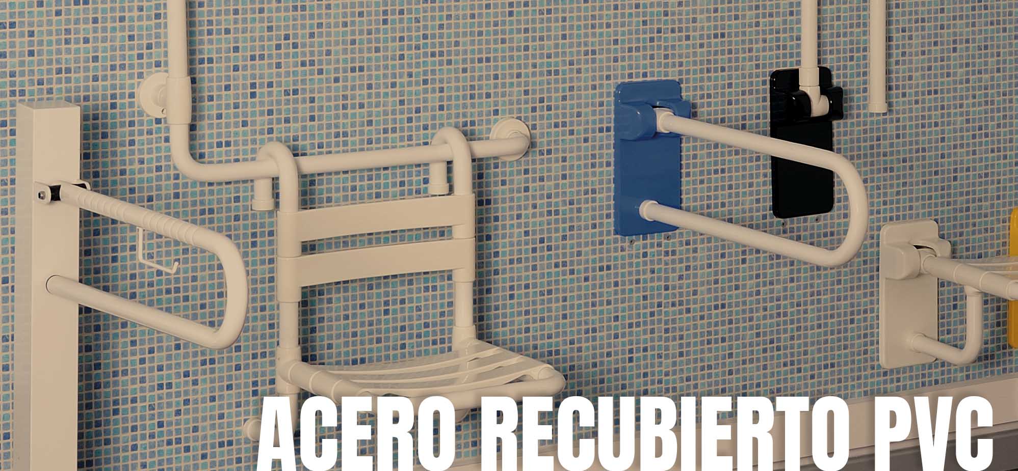 Ayudas técnicas fabricafas en acero recubierto de PVC para zonas de movilidad reducida