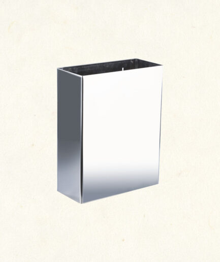 501700 | Rectangular wall-mounted wastepaper basket - Shiny stainless steel
