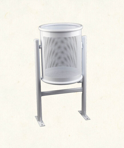 501709 | 60 L Perforated Cylindrical Trash Can - White