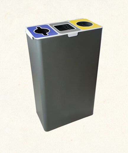 501808 | Three-compartment recycling bin - Matte black