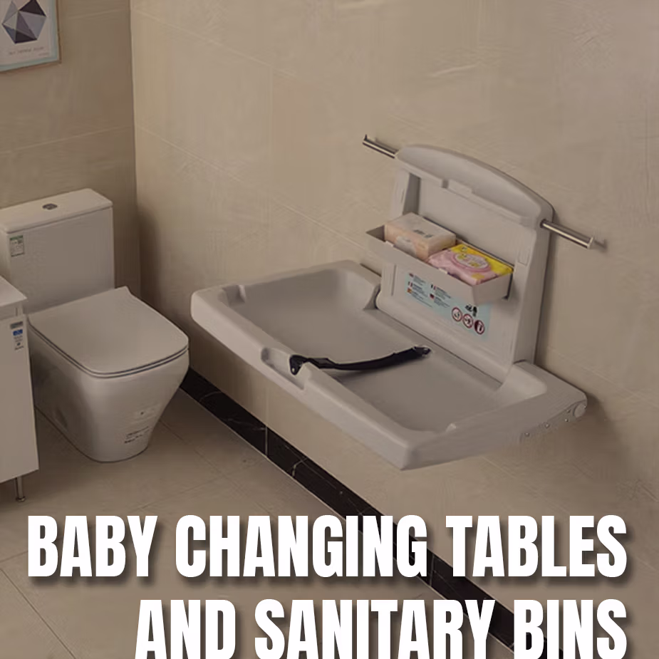 baby changing tables and sanitary bins