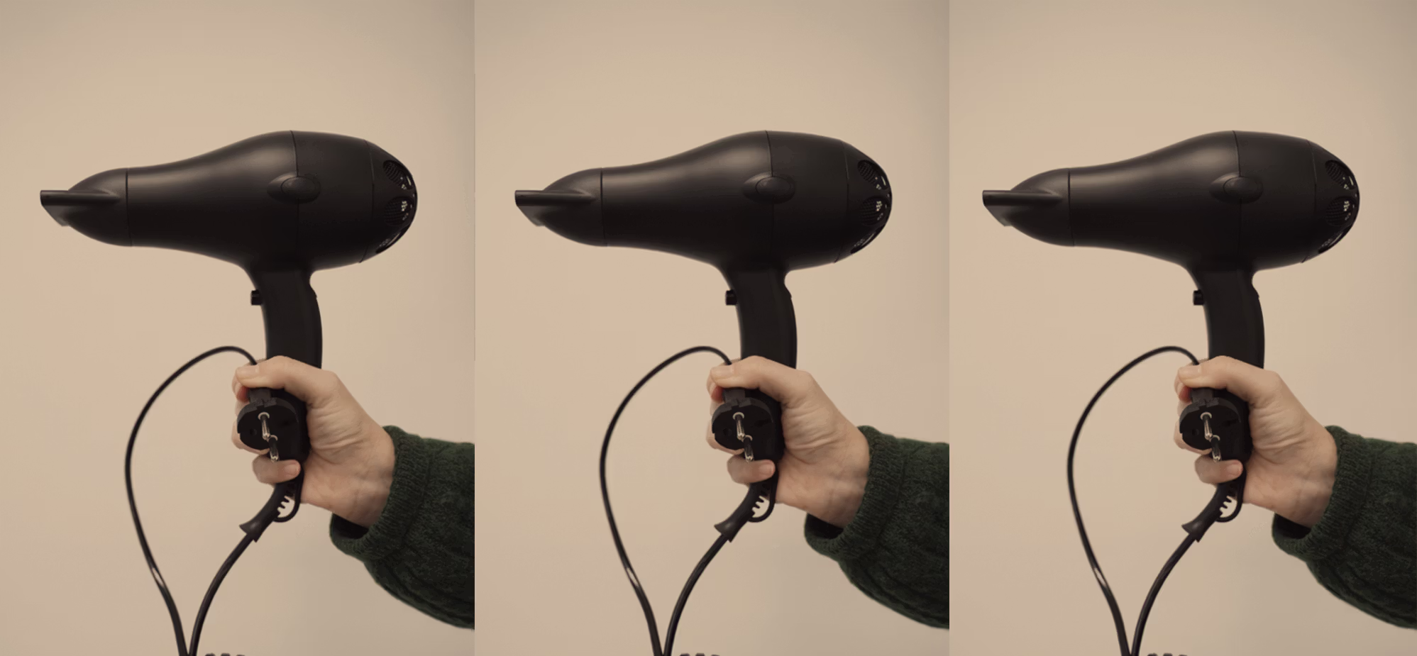 Secadores de pelo de pistola Black Line para hoteles
