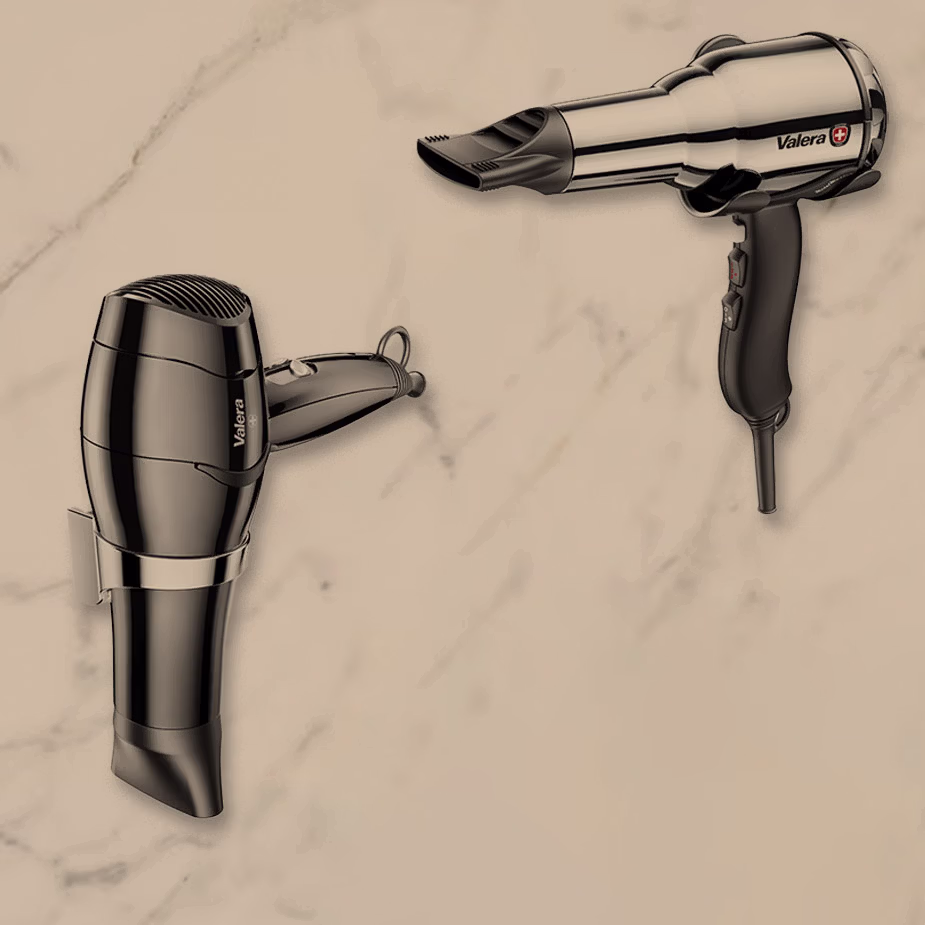 Suportes para secadores de cabelo de hotéis